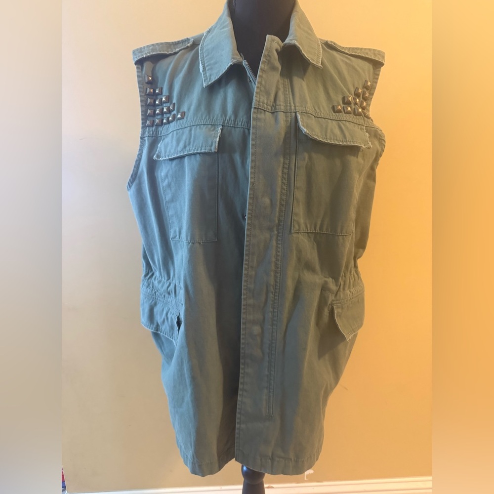 BDG Green Studded Vest